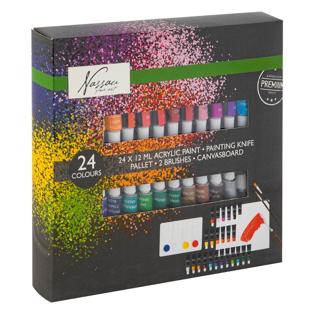 Set culori acrilice Creative Craft, 24 culori, 12 ml
