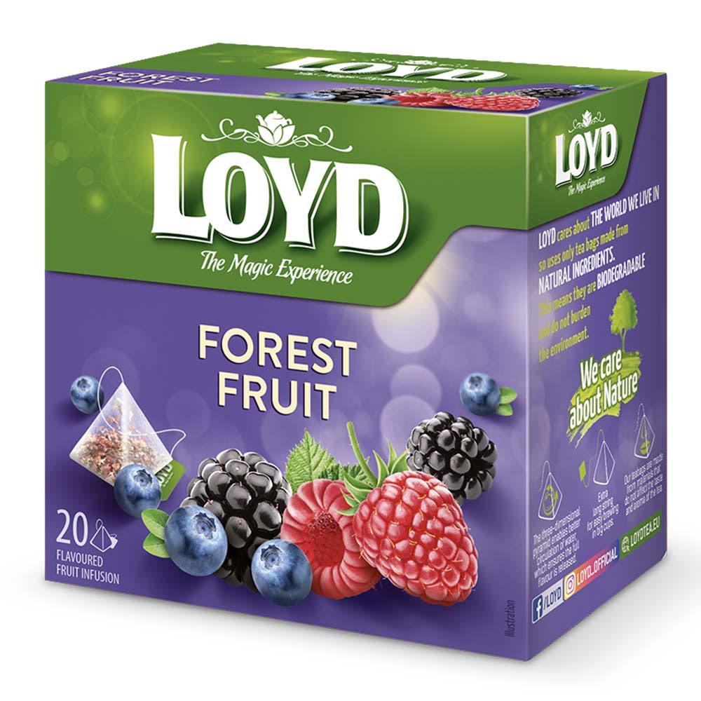 Ceai Loyd fructe de padure, piramida, 2 g, 20 plicuri/cutie