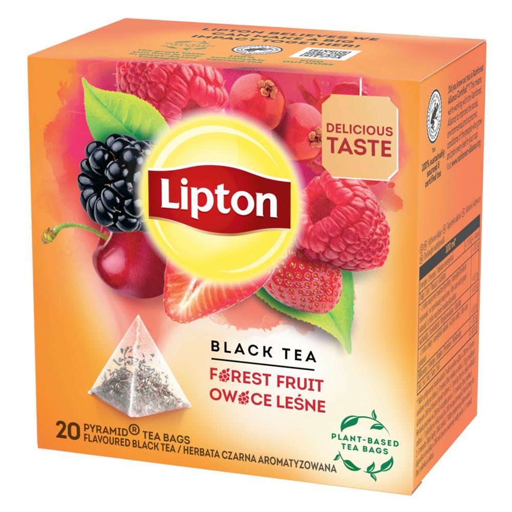 Ceai Lipton, negru, infuzie Fructe de padure, 20 bucati/cutie