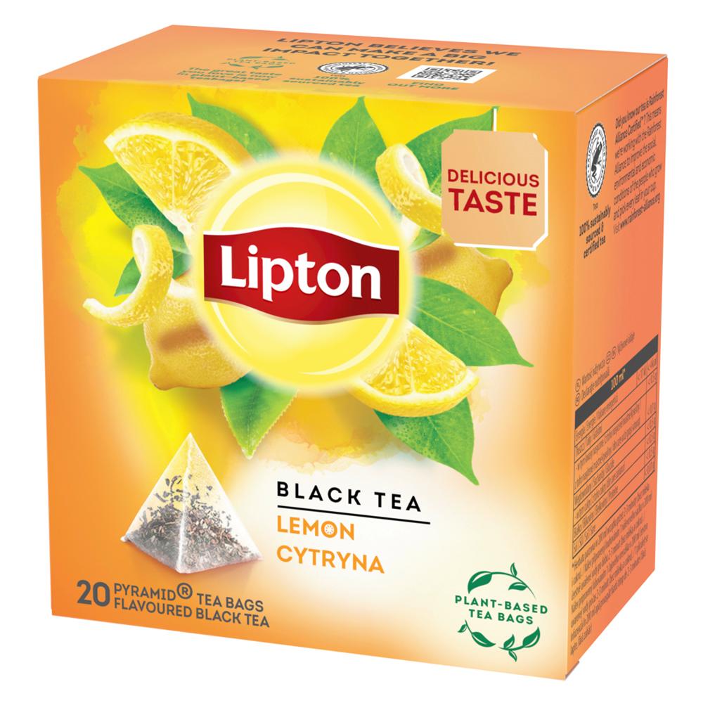 Ceai Lipton, negru, infuzie Lamaie, 20 bucati/cutie