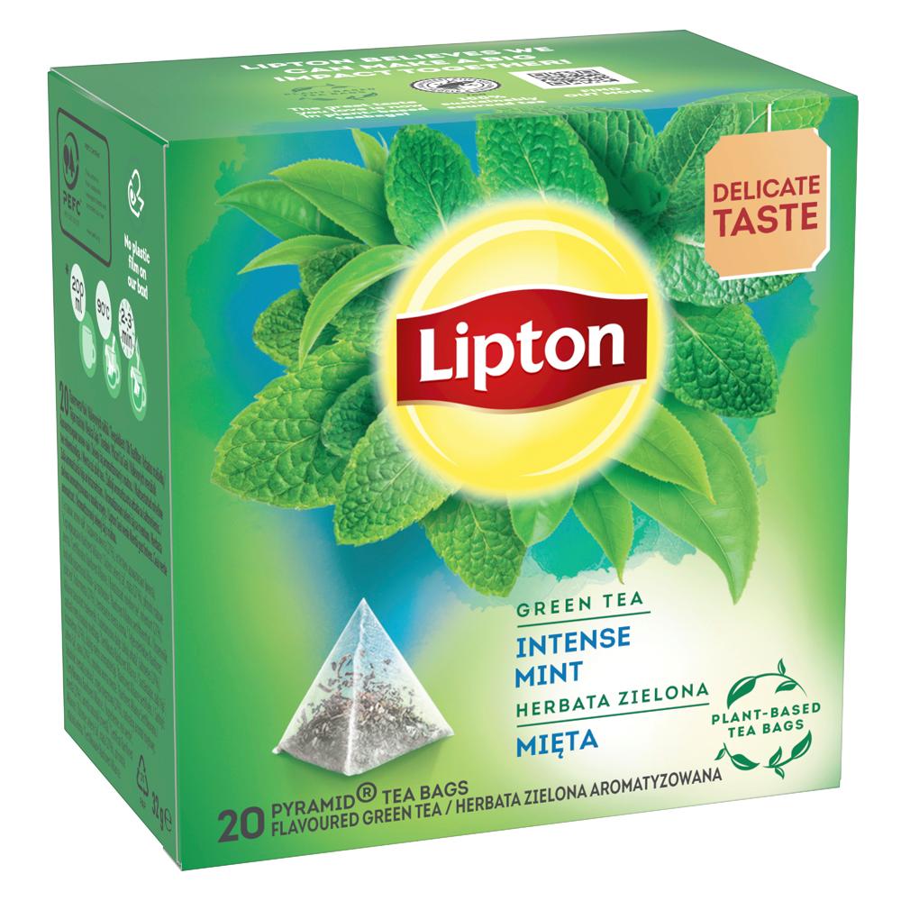Ceai Lipton, verde, infuzie Menta, 20 bucati/cutie