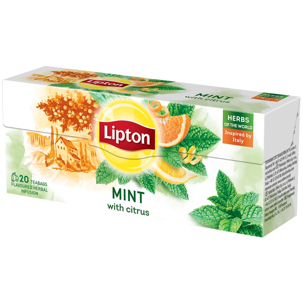 Ceai Lipton, menta si citrice 20 plicuri/cutie