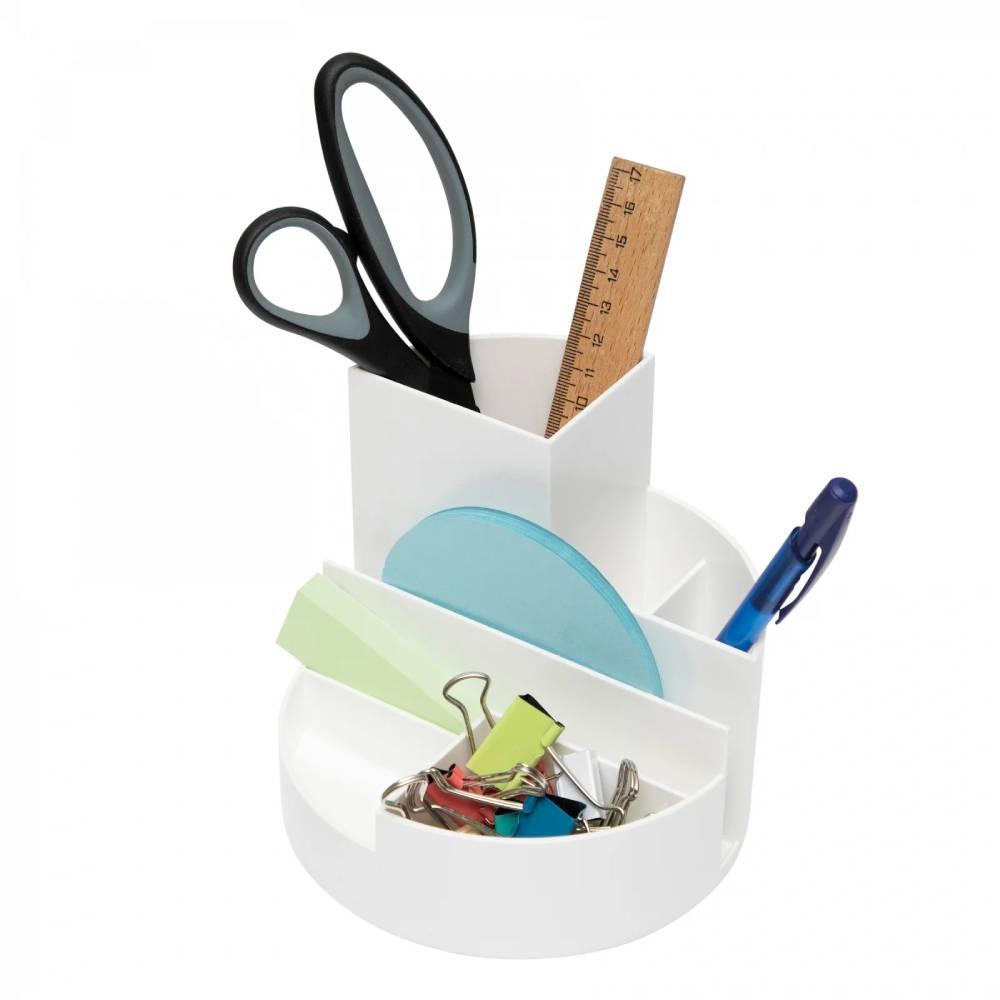 Suport pentru accesorii birou Maul, 6 compartimente, plastic reciclat, alb