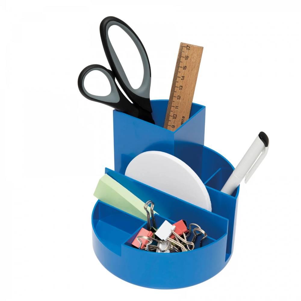 Suport pentru accesorii birou Maul, 6 compartimente, plastic reciclat, albastru