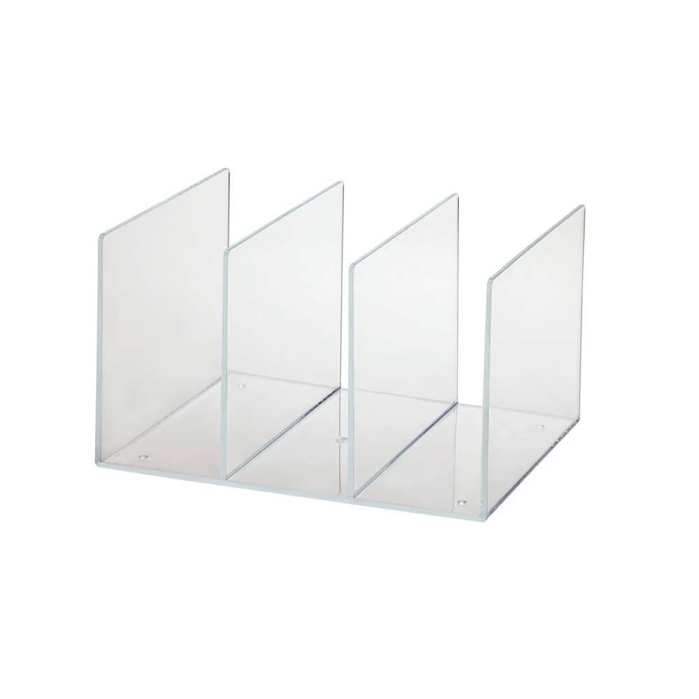 Suport documente 3 compartimente Maul, 27x20.8x15.8 cm, sticla acrilica, transparent