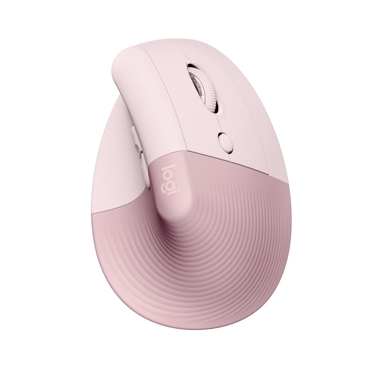 Mouse Wireless LOGITECH Lift Vertical, 4000 dpi, roz