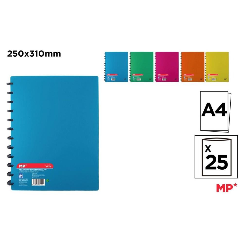 Mapa PP A4 Main Paper, diverse culori cu 25 file protectie