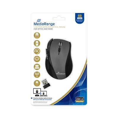 Mouse wireless MediaRange, 5 butoane optic, black/grey
