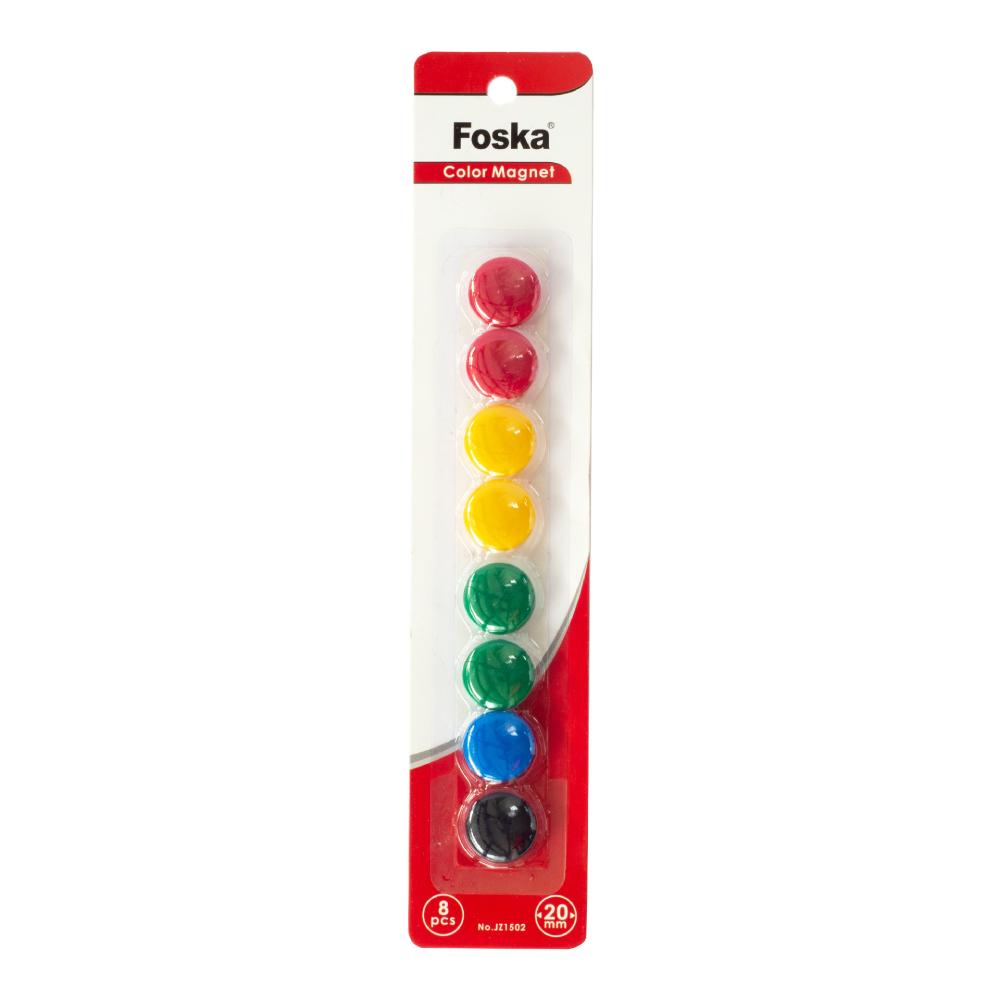 Set 8 magneti pentru tabla Office1, 20 mm, diverse culori