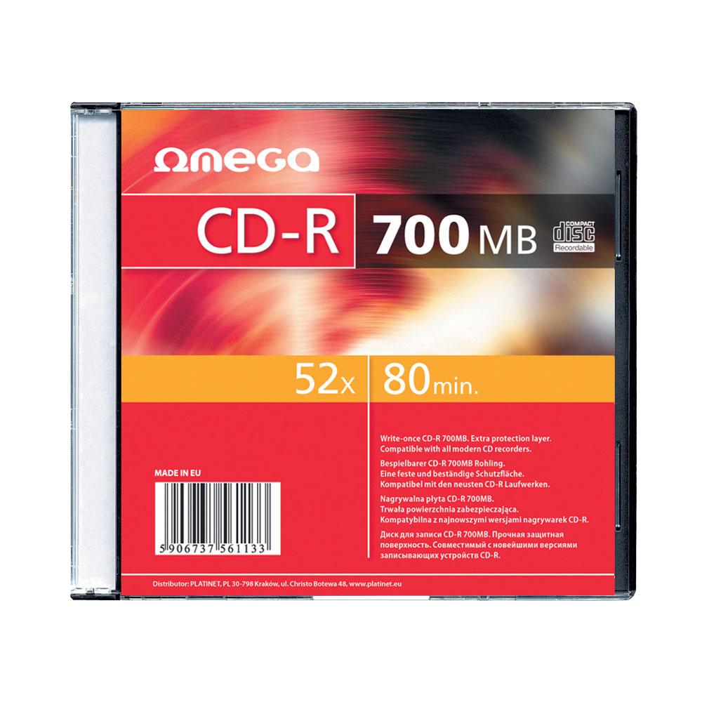 CD-R Omega, 52x, 700 MB, slim case, 10 bucati/set
