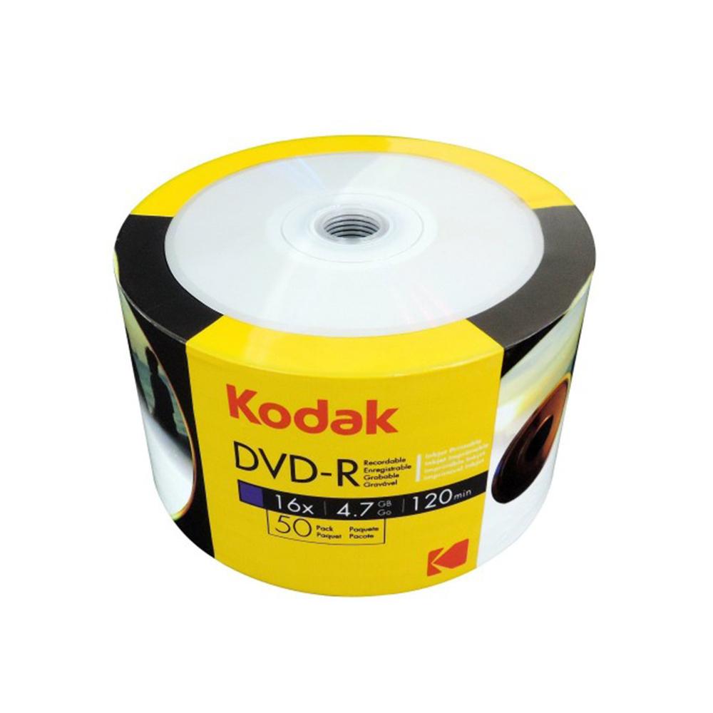 DVD-R Kodak 4.7 GB inkjet printabil, 50 bucati/set