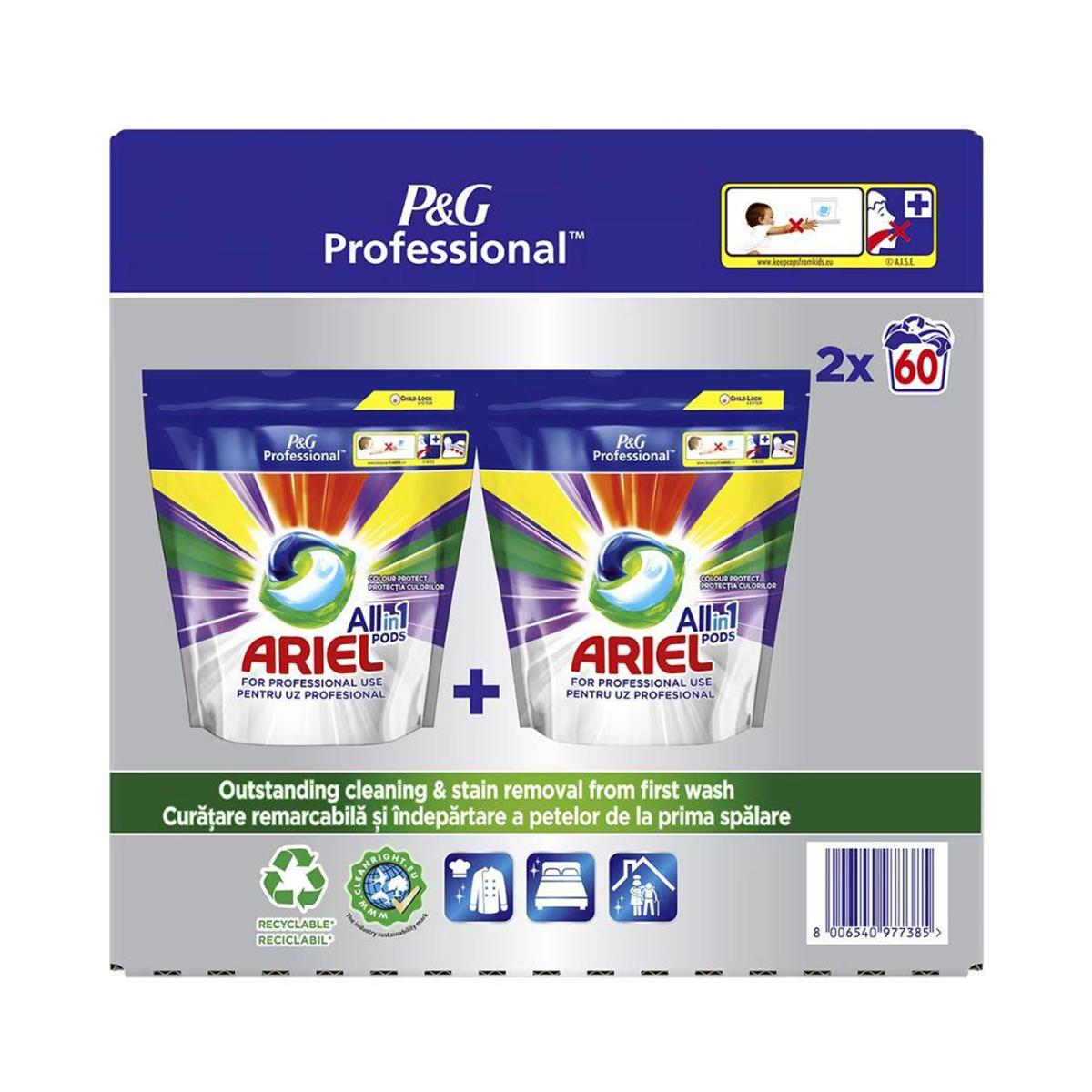 Detergent capsule ARIEL Professional All in 1 PODS Color, 120 spalari