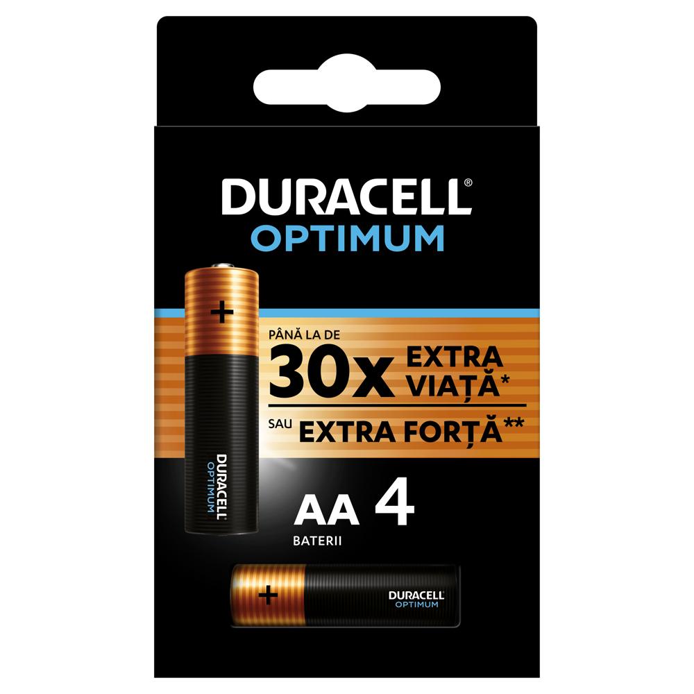 Baterii DURACELL R6 Optimum AA, 4 bucati