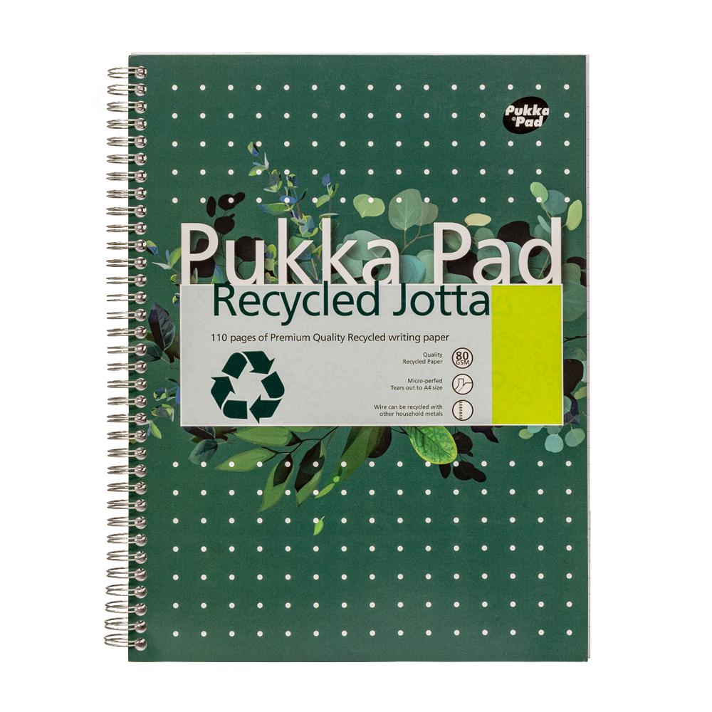 Caiet cu spirala Pukka Pad Jotta Recycled, A4, dictando, 110 pagini cu 4 perforatii indosariere