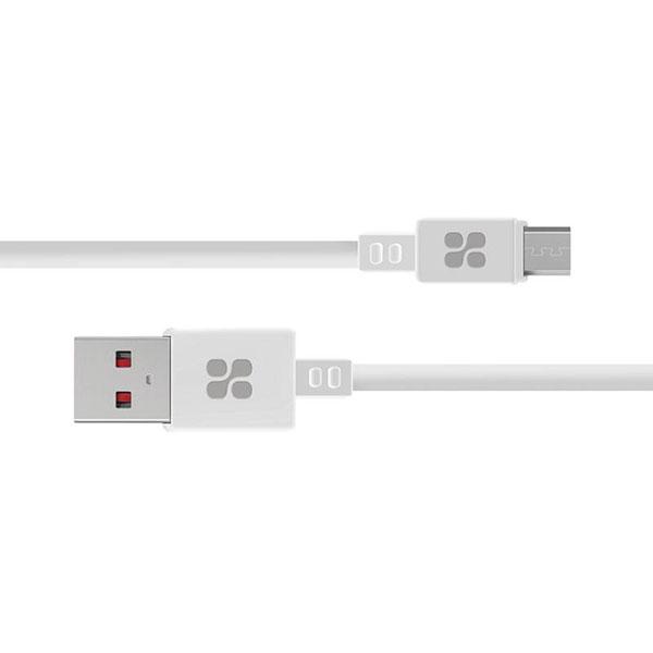 Cablu date PROMATE MicroCord-2, microUSB, 2m, alb