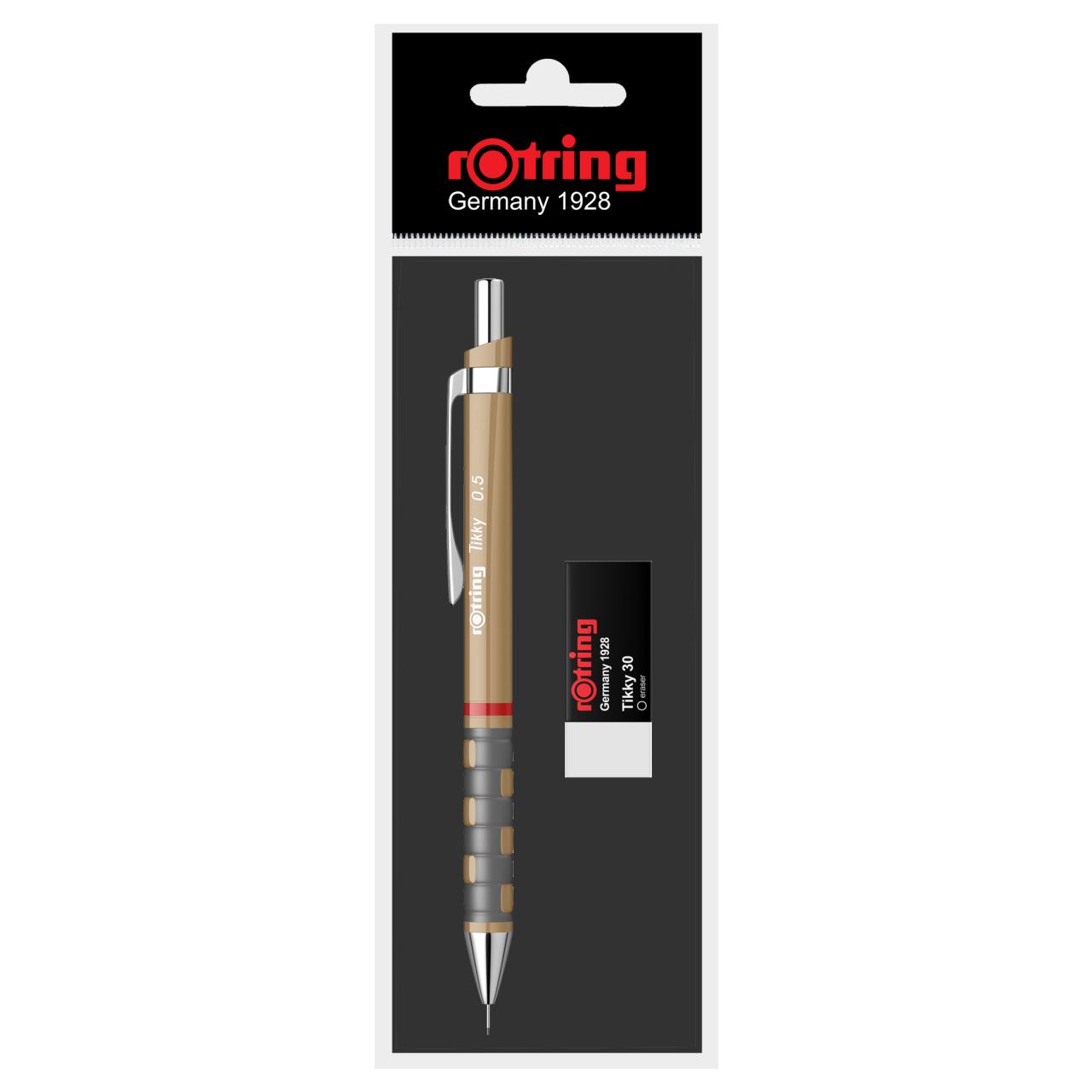 Set creion mecanic Rotring Tikky 0.5 mm + radiera, diverse culori