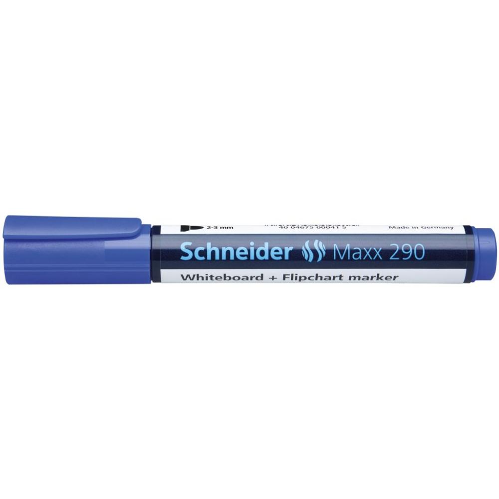 Marker pentru tabla Schneider Maxx 290, varf rotund 2-3 mm, albastru