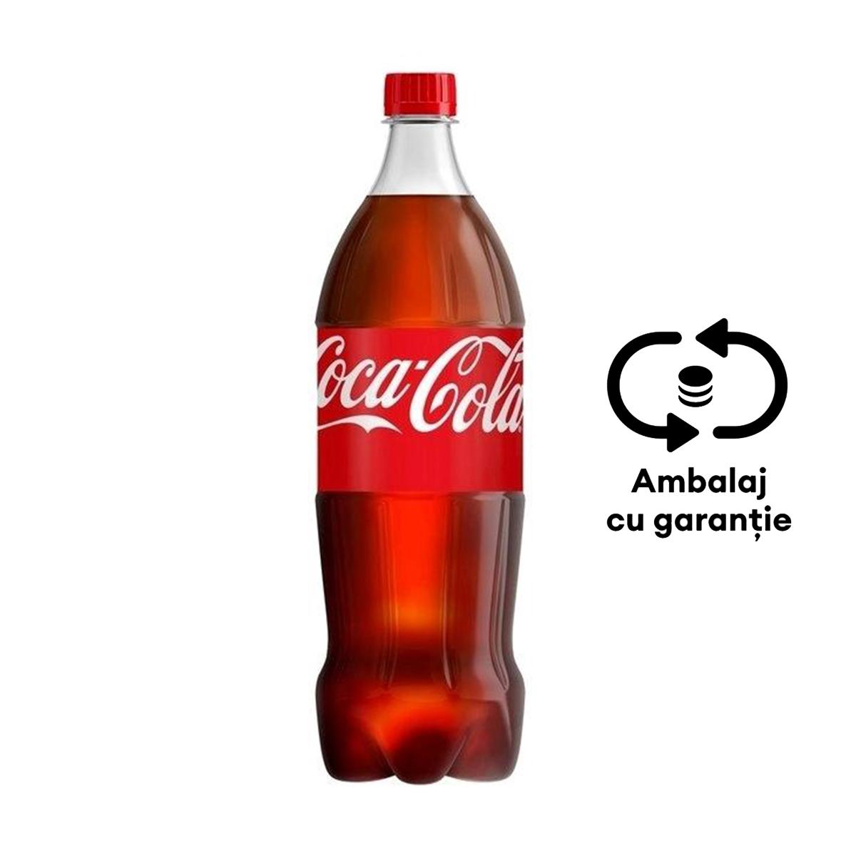 Bautura racoritoare carbogazoasa Coca-Cola, 1.25 l, 6 bucati/bax, eticheta SGR