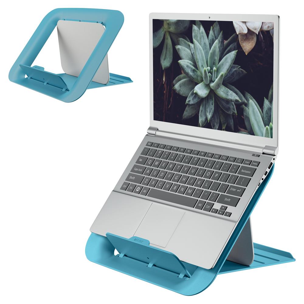 Suport ergonomic Leitz Ergo Cosy, pentru laptop, ajustabil, albastru celest