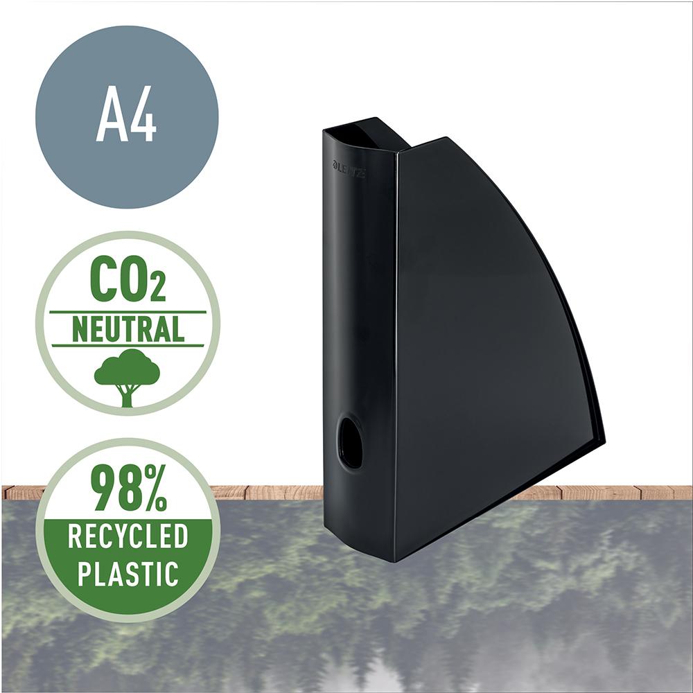 Suport vertical Leitz Recycle, pentru documente, PS reciclat, A4, negru