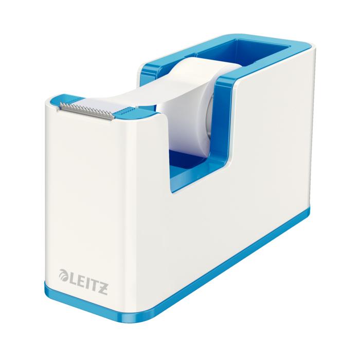 Dispenser banda adeziva Leitz WOW, PS, banda inclusa, culori duale, alb-albastru