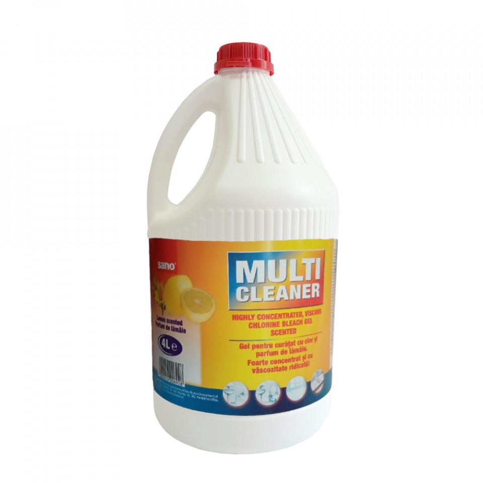 Detergent Sano Multi Cleaner, cu clor si parfum lamaie, 4 litri