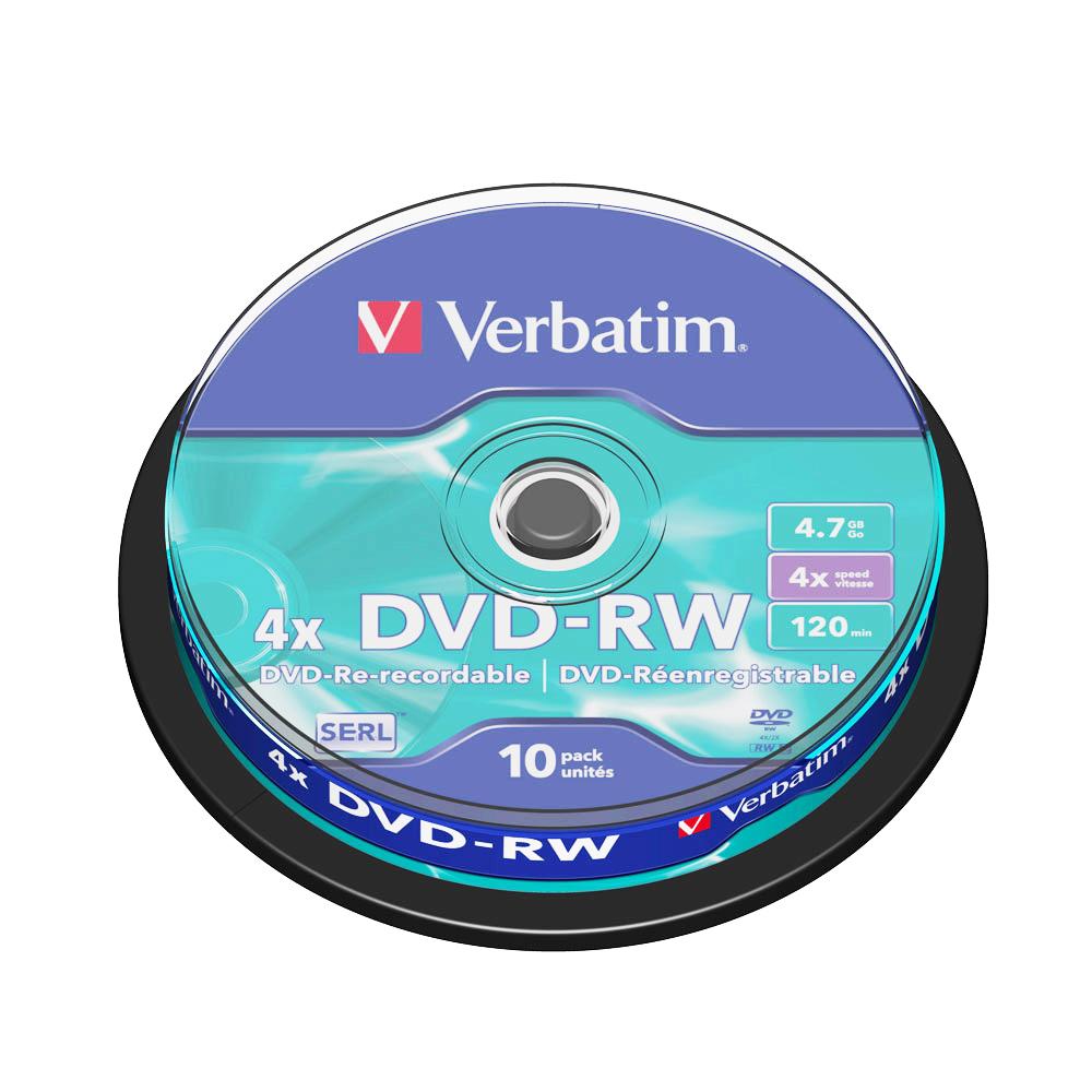DVD-RW Verbatim, 4x, 4.7 GB, 10 bucati/spindle