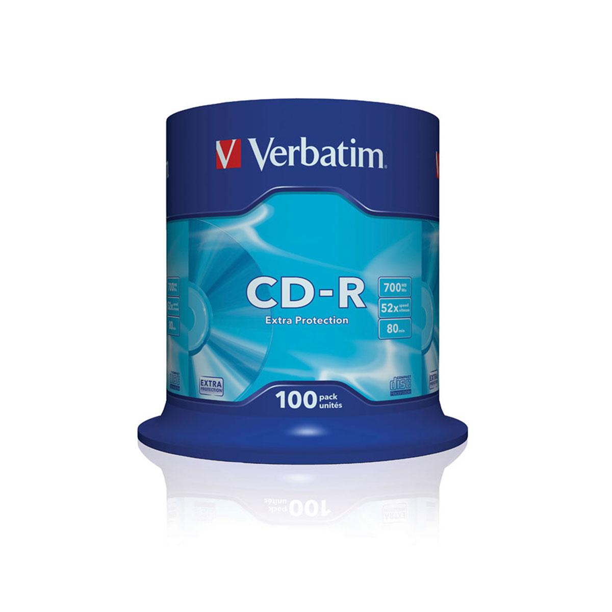 CD-RW Verbatim 12X, matt silver, spindle 100 buc