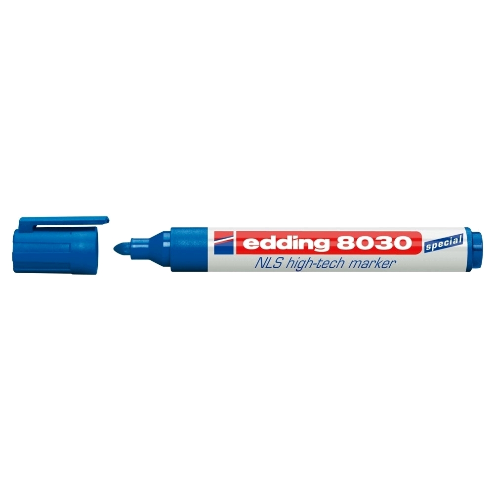 Marker permanent Edding 8030, varf rotund, 1.5-3 mm, albastru